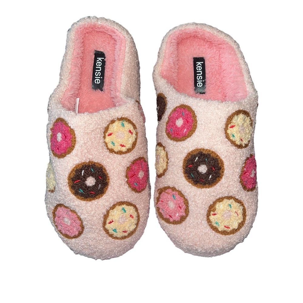 F031: [6 6.5 7] Pink with Multiple Donuts - Slippers